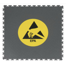 BF001411 Grey ESD tile with EPA logo 490x490x6,5h mm