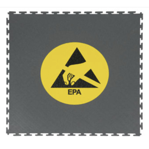 BF001411 Grey ESD tile with EPA logo 490x490x6,5h mm BF001411 Grey ESD tile with EPA logo 490x490x6,5h mm