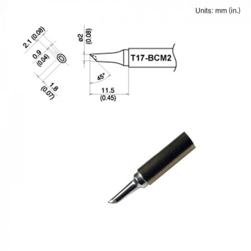 HAKKO T17-BCM2 Soldering Tip Shape-2Bc W/Indent For FM-2026 HAKKO T17-BCM2 Soldering Tip Shape-2Bc W/Indent For FM-2026