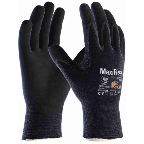 ATG 34-1743 MaxiFlex® Cut™ Cut Resistant Glove with Kevlar® (Pack of 12 Pairs), Black ATG 34-1743 MaxiFlex® Cut™ Cut Resistant Glove with Kevlar® (Pack of 12 Pairs), Black