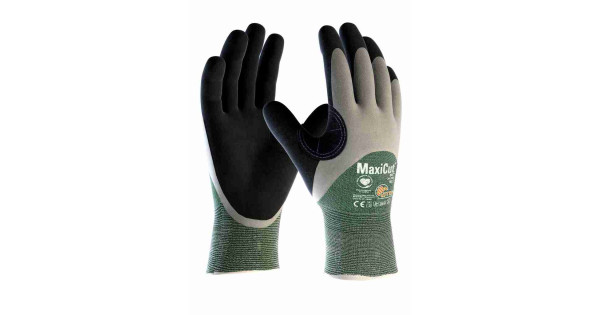 ATG 34-305 MaxiCut Oil Cut Resistant Glove (12 pairs pack),  Black/Grey/Green | Batter Fly