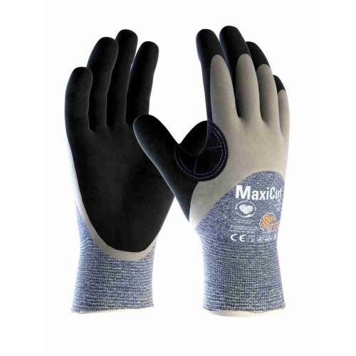 ATG 34-505 MaxiCut® Oil™ Cut Resistant Glove (12 pairs pack), Black/Grey/Blue ATG 34-505 MaxiCut® Oil™ Cut Resistant Glove (12 pairs pack), Black/Grey/Blue