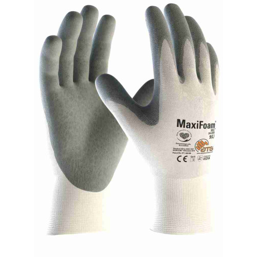 ATG 34-600 MaxiFoam® XCL™ Glove (12 pairs pack), White/Grey ATG 34-600 MaxiFoam® XCL™ Glove (12 pairs pack), White/Grey