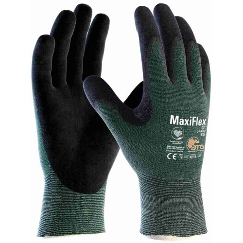 ATG 34-8743 MaxiFlex® Cut™ Cut Resistant Glove (Pack of 12 Pairs), Green/Black ATG 34-8743 MaxiFlex® Cut™ Cut Resistant Glove (Pack of 12 Pairs), Green/Black
