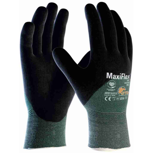 ATG 34-8753 Cut resistant glove MaxiFlex® Cut™ (12 pairs pack), Black/Green ATG 34-8753 Cut resistant glove MaxiFlex® Cut™ (12 pairs pack), Black/Green