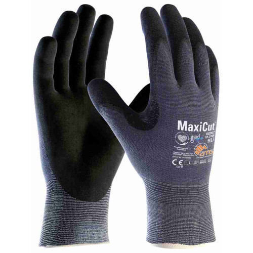 ATG 52-3745 Cut glove MaxiCut® Ultra™ with AD-APT® (12 pairs pack), Blue/Black ATG 52-3745 Cut glove MaxiCut® Ultra™ with AD-APT® (12 pairs pack), Blue/Black