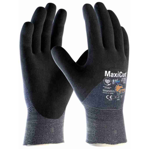 ATG 52-3755 Cut glove MaxiCut® Ultra™ with AD-APT® ¾ coating (12 pairs pack), Blue/Black ATG 52-3755 Cut glove MaxiCut® Ultra™ with AD-APT® ¾ coating (12 pairs pack), Blue/Black