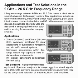 Applications and Test Solutions in the 9 GHz – 26.5 GHz Frequency Range