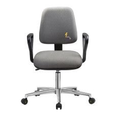 G210 ESD chair 420-550mm with fixed armrests and castors