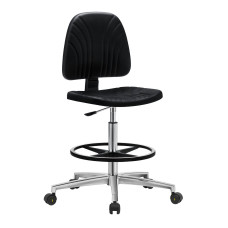 G237 ESD chair 500-700mm in polyurethane with wheels and footrest