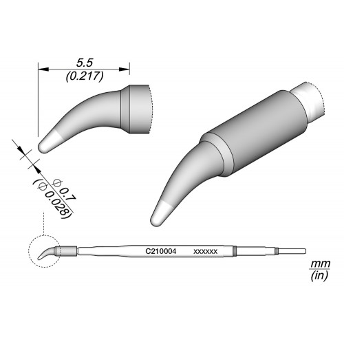 JBC C210-004 Conical Bent Ø 0.7 JBC C210-004 Conical Bent Ø 0.7