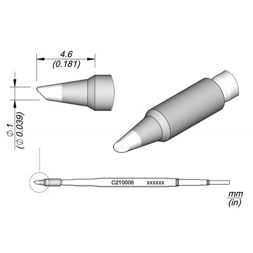 JBC C210-006 Cartridge Bevel Ø 1
