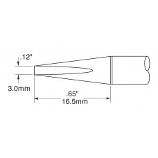 Metcal SSC-746A Cartridge, Chisel, Long, 3mm (0.118In)
