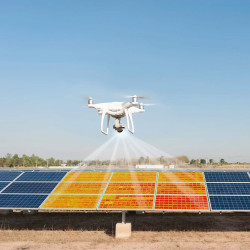 Ispezione dei pannelli fotovoltaici (PV) - telecamera ad infrarossi su drone (UAV)
