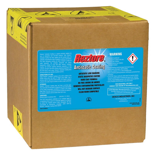 Desco Europe 229015 Antistatic Coating, Reztore, 10 Litre Refill Desco Europe 229015 Antistatic Coating, Reztore, 10 Litre Refill