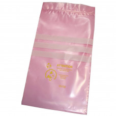 Desco Europe 203030 BAG, PINK, ZIP,255MM x 355MM, WRITE-ON PANEL,ESD LOGO,100/PK