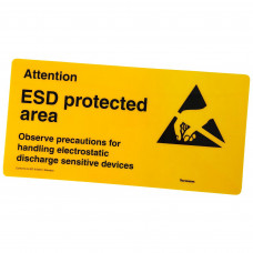 Desco Europe 229100 SIGN, EPA WARNING, ANTI-STATIC SELF-ADHESIVE, 300MM x 150MM
