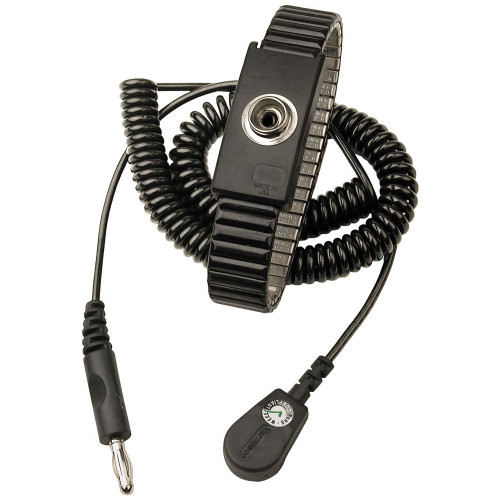 Desco Europe 229625 WRIST STRAP, METAL, ADJUSTABLE, 2M COIL CORD, 10MM SNAP Desco Europe 229625 WRIST STRAP, METAL, ADJUSTABLE, 2M COIL CORD, 10MM SNAP