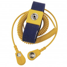 Desco Europe 229988 Wrist Strap, Adjust, Elastic DK Blue 2m Cord 10mm/10mm Socket