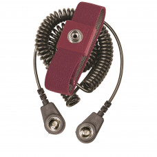 Desco Europe 229825 WRIST STRAP, ADJUST, ELASTIC, RED, 2M CORD, 10MM/10MM SOCKET