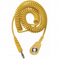 Desco Europe 230205 CORD, COILED, 2M, 10MM SOCKET/ 4MMPLUG, YELLOW