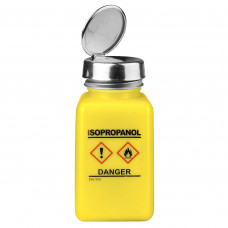 Desco Europe 35249 ONE-TOUCH, HDPE DURASTATIC, YELLOW BOTTLE, GHS LABEL, ISOPROPANOL PRINTED, 6 OZ (180 ML)