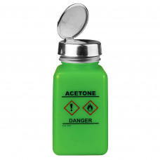 Desco Europe 35258 ONE-TOUCH, HDPE DURASTATIC, GREEN BOTTLE, GHS LABEL, ACETONE PRINTED, 6 OZ (180 ML)