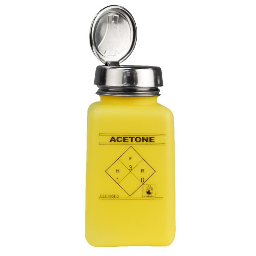 Desco Europe 35277 ONE-TOUCH, DURASTATIC, YELLOW, HDPE,180ML ACETONE PRINTED Desco Europe 35277 ONE-TOUCH, DURASTATIC, YELLOW, HDPE,180ML ACETONE PRINTED