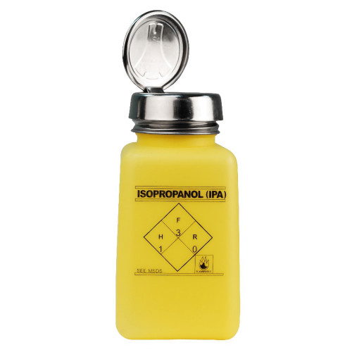 Desco Europe 35278 ONE-TOUCH, DURASTATIC, YELLOW, HDPE,180ML IPA PRINTED Desco Europe 35278 ONE-TOUCH, DURASTATIC, YELLOW, HDPE,180ML IPA PRINTED