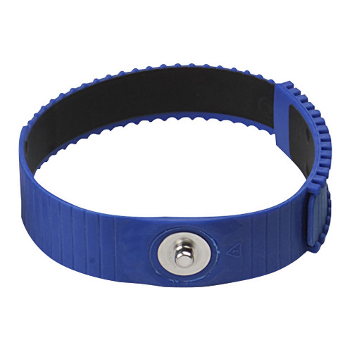 Desco Europe 4620 WRISTBAND, ADJ THERMOPLASTIC BLUE, 4MM STUD