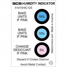 Desco Europe 51015HIC125 HUMIDITY CARD, 5-10-15%, 125/CAN