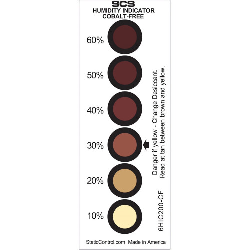 Desco Europe 6HIC200-CF HUMIDITY INDICATOR CARD, COBALT-FREE, 10-20-30-40-50-60%, 200/CAN Desco Europe 6HIC200-CF HUMIDITY INDICATOR CARD, COBALT-FREE, 10-20-30-40-50-60%, 200/CAN