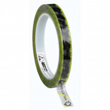 Desco Europe 242274 TAPE, WESCORP,CLEAR,ESD YELLOW STRIPE,12MMx65.8M, 76.2MM CORE