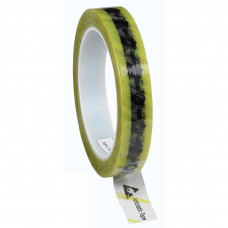 Desco Europe 242275 TAPE, WESCORP,CLEAR,ESD YELLOW STRIPE,18MMx65.8M, 76.2MM CORE
