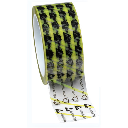 Desco Europe 242277 TAPE, WESCORP,CLEAR,ESD,YELLOW STRIPE,48mmX65.8m,76.2mm CORE Desco Europe 242277 TAPE, WESCORP,CLEAR,ESD,YELLOW STRIPE,48mmX65.8m,76.2mm CORE