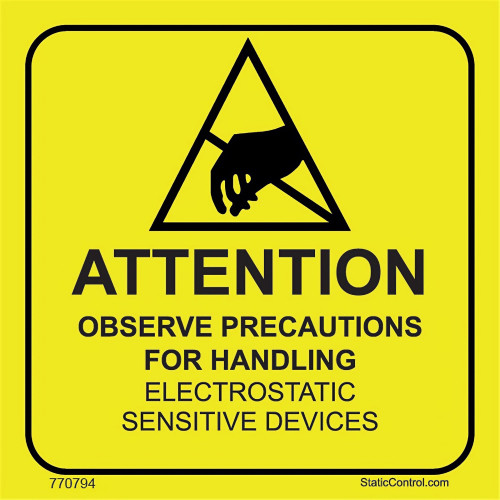 Desco Europe 770794 Clean ESD Attention Label, Roll of 500 Desco Europe 770794 Clean ESD Attention Label, Roll of 500
