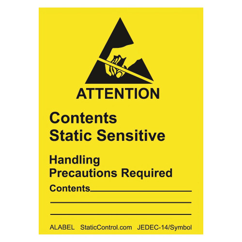 Desco Europe ALABEL LABEL, ATTENTION, RS-471, 47MM x 64MM, 500/ROLL