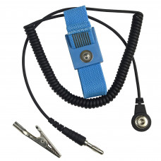 Desco Europe ECWS61M-1 WRIST STRAP, ADJUSTABLE, FABRIC, BLUE, 1.8M CORD