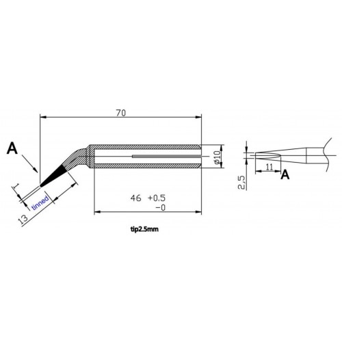 EWIG MR25 2.5mm conical tip for TRM80 soldering gun