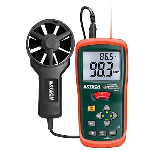 Extech AN200 CFM/CMM Mini Thermo-Anemometer with built-in InfraRed Thermometer Extech AN200 CFM/CMM Mini Thermo-Anemometer with built-in InfraRed Thermometer