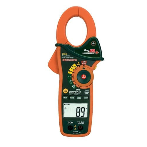 Extech EX840 1000A AC/DC True RMS Clamp/DMM + IR Thermometer Extech EX840 1000A AC/DC True RMS Clamp/DMM + IR Thermometer