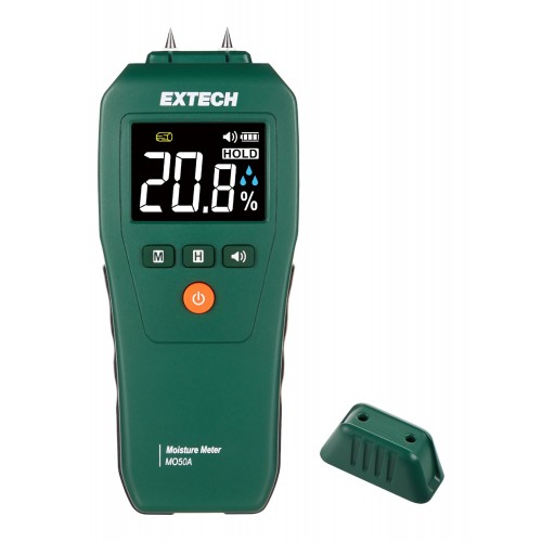 EXTECH MO50A Compact Pin-Type Moisture Meter with Color LCD Display EXTECH MO50A Compact Pin-Type Moisture Meter with Color LCD Display