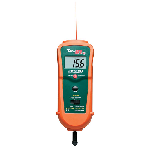 Extech RPM10 Photo/Contact Tachometer with built-in InfraRed Thermometer Extech RPM10 Photo/Contact Tachometer with built-in InfraRed Thermometer
