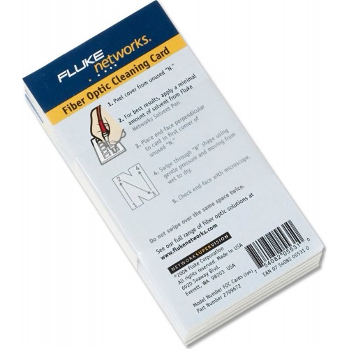 Fluke NFC-CARDS-5PK, Fiber Optic Cleaning Cards - 5 Pack (60 Sealed Zones)