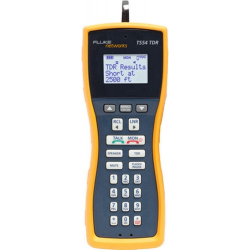 Fluke TS54-BANA, TS54 PRO 3-in-1 Telephone Test Set with TDR, 4 mm Banana Plugs, Extra-Large Alligator Clips, and Test Probe
