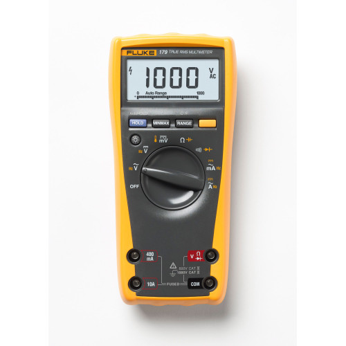 Fluke 179 TRMS Multimeter, 1000V, 10A AC/DC, 6000pt, Temperature and Backlight Fluke 179 TRMS Multimeter, 1000V, 10A AC/DC, 6000pt, Temperature and Backlight