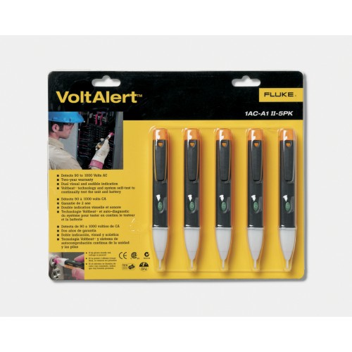 Fluke 1AC-AI-II-5PK II5 Pack of 5 of 90..1000V Non-Contact Voltage Detectors Fluke 1AC-AI-II-5PK II5 Pack of 5 of 90..1000V Non-Contact Voltage Detectors