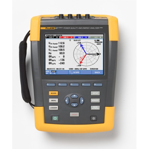 Fluke 437-II Power Quality Analyzer 400Hz, 3-phase 1000V AC / DC, Class A without clamps Fluke 437-II Power Quality Analyzer 400Hz, 3-phase 1000V AC / DC, Class A without clamps