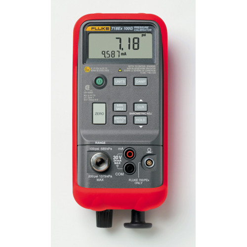 Fluke 718Ex 100 Pressure Calibrator 7bar, Internal Hand Pump, Switch Test, ATEX