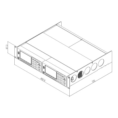 GW Instek GRA-454 Rack Mount Kit, 19” 2U Size for One or Two Sets